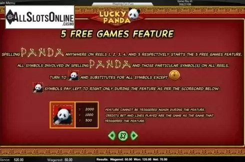 Features. Lucky Panda (Top Trend Gaming) from TOP TREND GAMING
