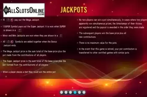 Jackpots screen