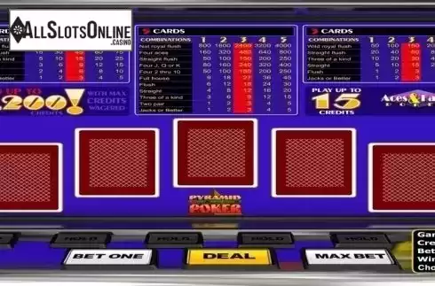 Game Screen. Pyramid Aces And Faces Poker from Betsoft