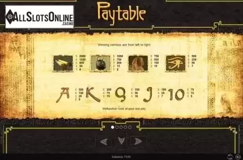 Paytable. Pyramid Quest (Espresso Games) from Espresso Games