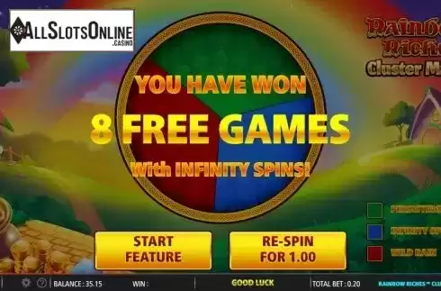 Free Spins 1. Rainbow Riches Cluster Magic from Barcrest