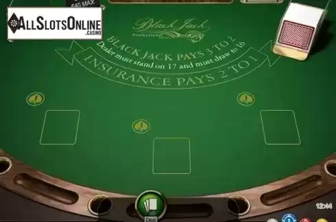 Game Screen. Blackjack Professional Series from NetEnt