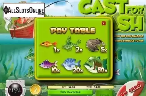Screen2. Cast for Cash Scratch and Win from Rival Gaming