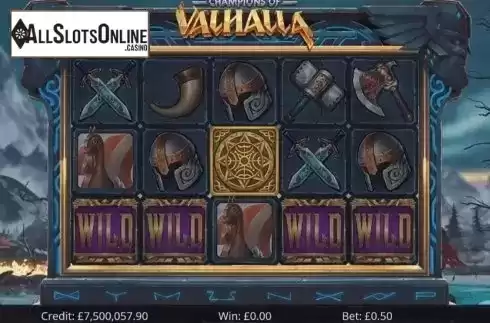 Reel Screen 1. Champions of Valhalla Jackpot from Eyecon
