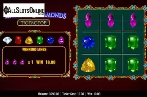 Game Screen 3. Da Vinci Diamonds Tic Tac Toe from IGT