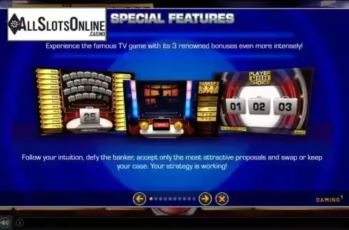 Features . Deal or No Deal The Dice Slot from GAMING1