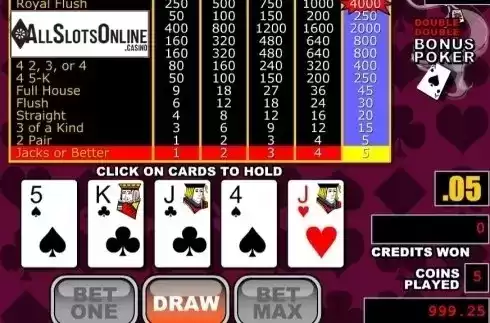 Game Screen 2. Double Double Bonus Poker (RTG) from RTG