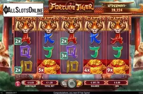 Free spins screen