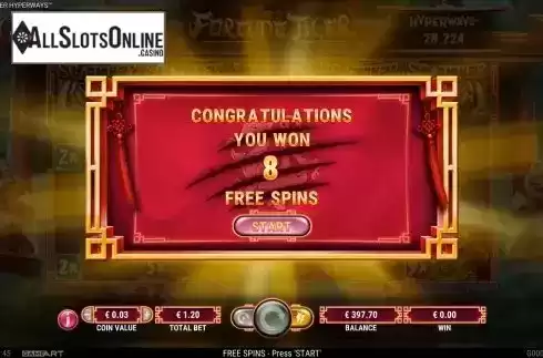 Free spins screen 2