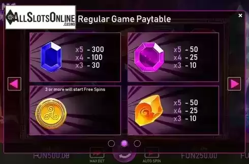Regular Paytable screen 2