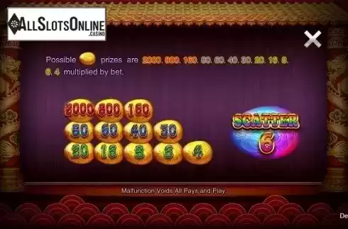 Paytable. Golden Eggs of Dragon Jackpot from CQ9Gaming