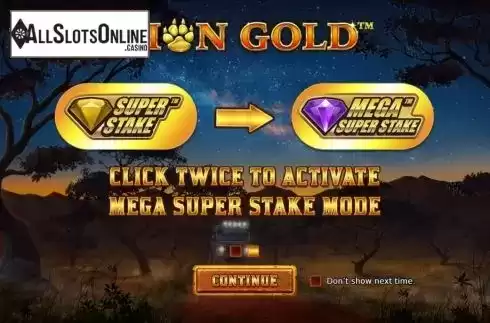 Start Screen 1. Lion Gold Super Stake Edition from StakeLogic