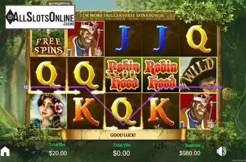 Win screen. Robin Hood and his Merry Wins from Revolver Gaming