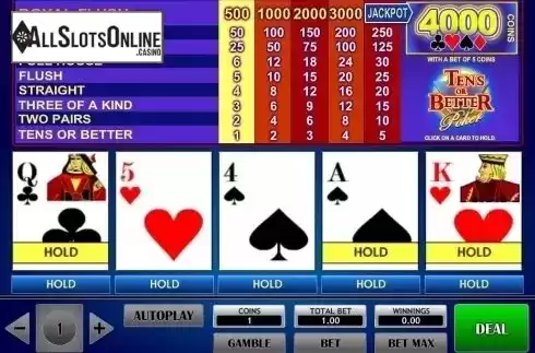 Game Screen. Tens or Better Poker (iSoftBet) from iSoftBet