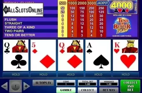 Game Screen. Tens or Better Poker (iSoftBet) from iSoftBet