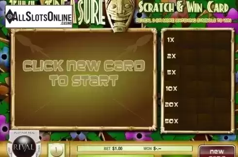 Screen2. Tiki Treasure Scratch and Win from Rival Gaming