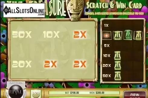 Screen3. Tiki Treasure Scratch and Win from Rival Gaming