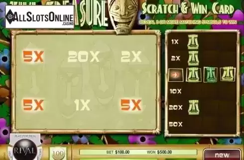 Screen4. Tiki Treasure Scratch and Win from Rival Gaming