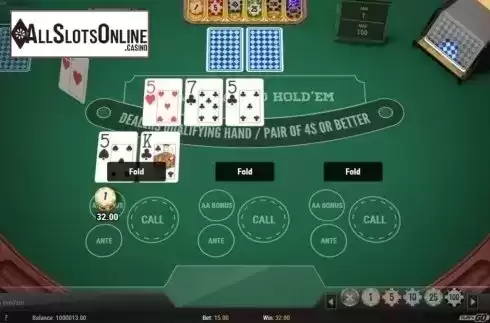 Game Screen 4. 3 Hand Casino Hold'Em (Play'n Go) from Play'n Go