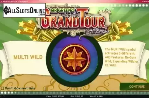 Feature presentation MultiWild. Mr. Green's Old Jolly Grand Tour from NetEnt