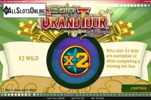 Feature presentation X2 Wild. Mr. Green's Old Jolly Grand Tour from NetEnt