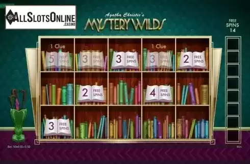 Bonus Game Win Screen. Agatha Christie's Mystery Wilds from Gamesys