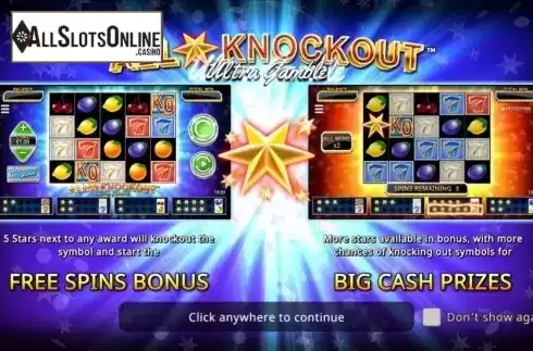 Start Screen. All Star Knockout Ultra Gamble from Northern Lights Gaming
