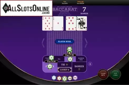 Win Screen 2. Baccarat Supreme No Commission from OneTouch