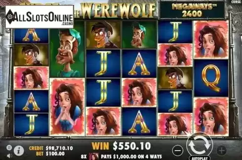 Win Screen. Curse of the Werewolf Megaways from Pragmatic Play