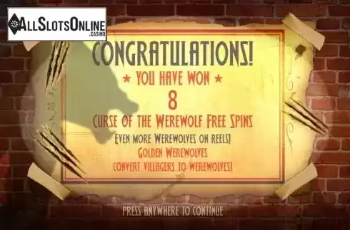 Free Spins 1. Curse of the Werewolf Megaways from Pragmatic Play