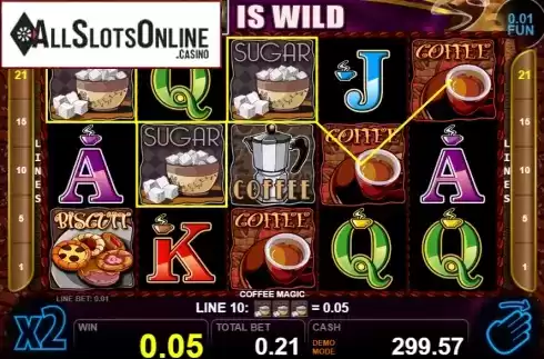 Win screen 3. Coffee Magic (Casino Technology) from Casino Technology