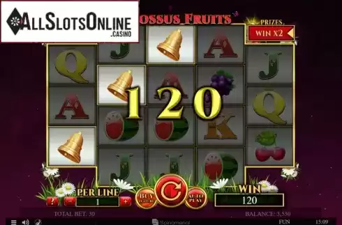 Win Screen . Colossus Fruits Easter Edition from Spinomenal