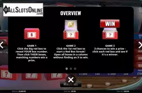 Info screen 1. Deal or No Deal Red Box Streak from Endemol Games