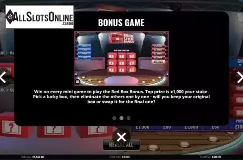 Features screen. Deal or No Deal Red Box Streak from Endemol Games