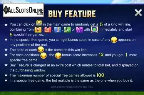 Buy feature screen