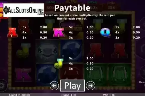 PayTable screen 2