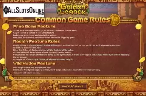 Game Rules screen