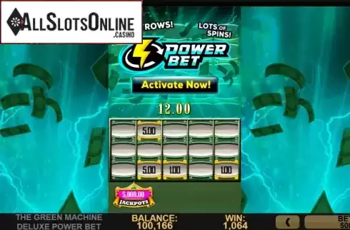 Win Screen. Green Machine Deluxe Power Bet from High 5 Games