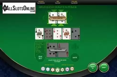 Game workflow 3. High Hand Holdem Poker(OneTouch) from OneTouch