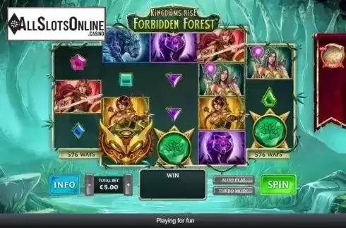 Reel Screen. Kingdoms Rise: Forbidden Forest from Playtech Origins