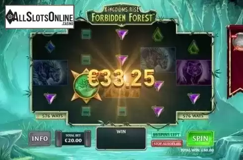 Win Screen 1. Kingdoms Rise: Forbidden Forest from Playtech Origins