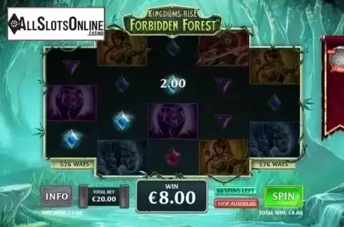 Win Screen 2. Kingdoms Rise: Forbidden Forest from Playtech Origins