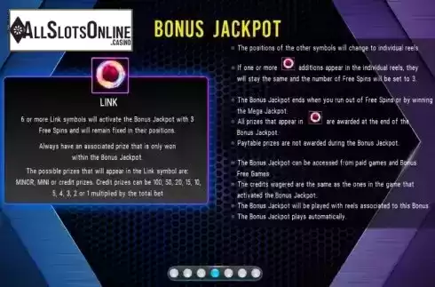 Bonus Jackpot screen