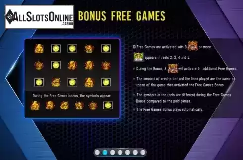 Bonus Free Games screen