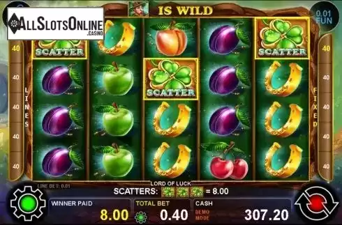 Win screen. Lord of Luck (Casino Technology) from Casino Technology