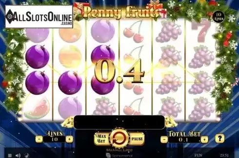 Win Screen 2. Penny Fruits Christmas Edition from Spinomenal