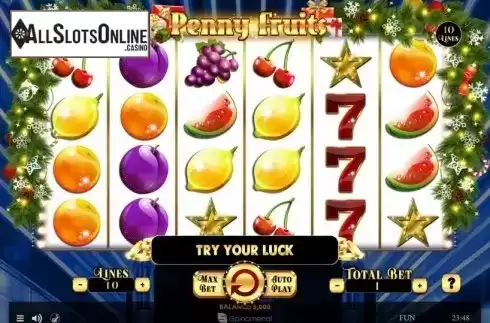 Reel Screen. Penny Fruits Christmas Edition from Spinomenal