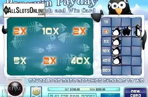 Screen4. Penguin Payday Scratch and Win from Rival Gaming