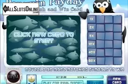 Screen2. Penguin Payday Scratch and Win from Rival Gaming