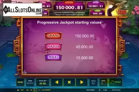 Progressive Jackpot screen